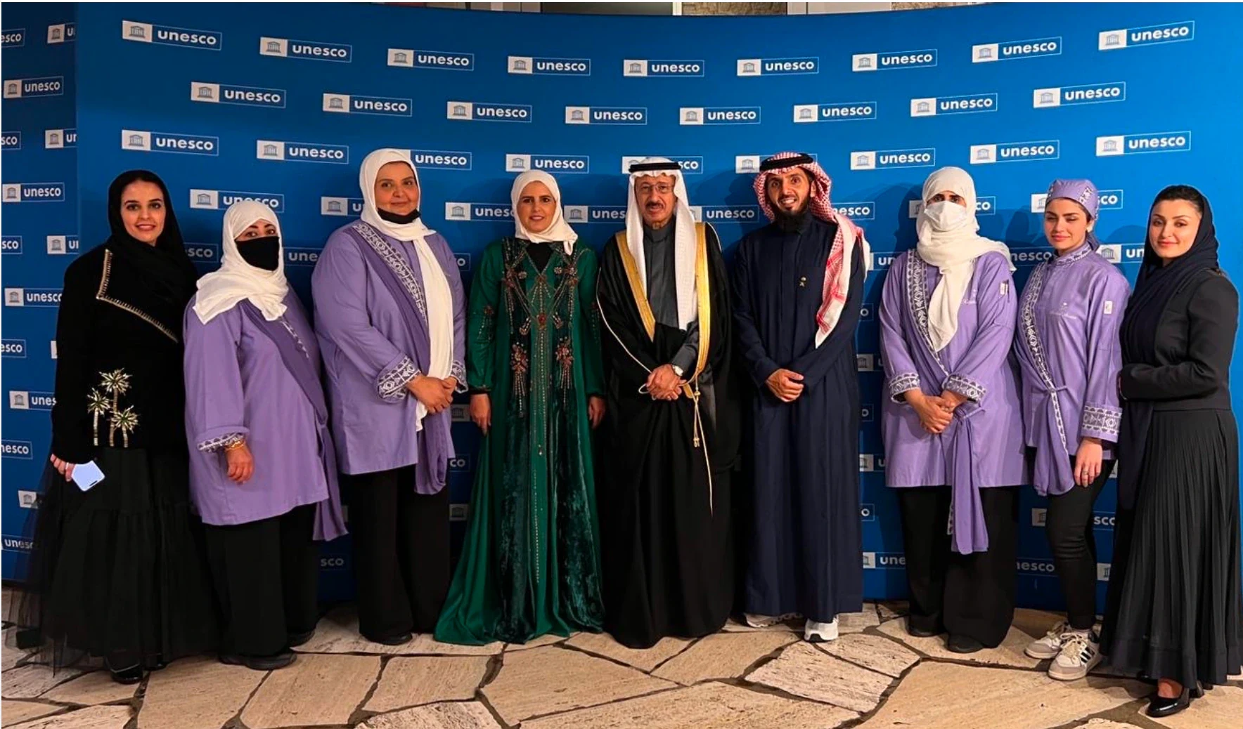 وفد جمعية سفراء الطهي التعاونية خلال مشاركة رسمية لدى اليونسكو